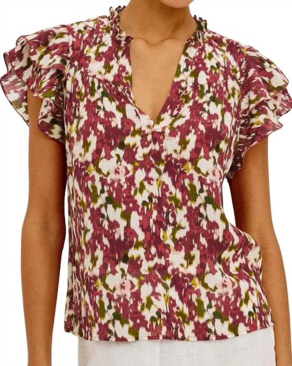 NEW RAILS calista top in cardinal floral